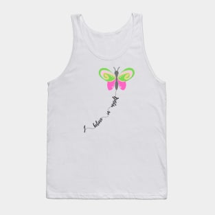 I Believe in Myself Green Butterfly Tank Top